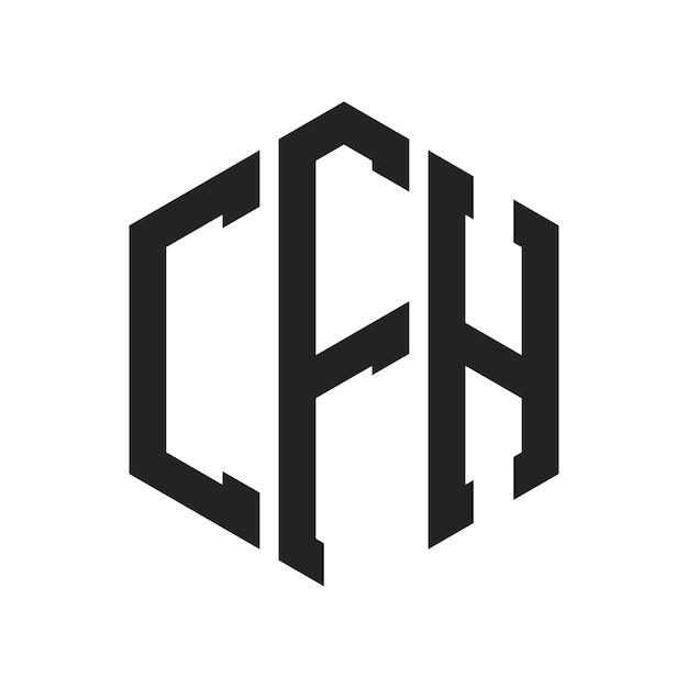 Diseño del logotipo CFH Letra inicial CFH Monograma Logotipo con forma de hexágono