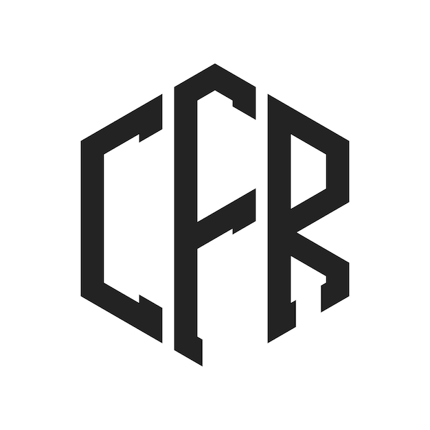 Diseño del logotipo CFR Letra inicial CFR Monograma Logotipo con forma de hexágono