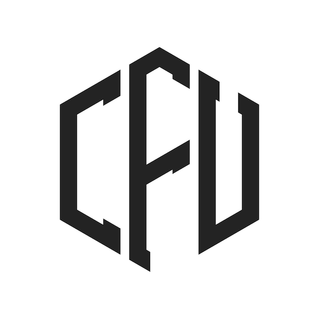 Diseño del logotipo de CFU Letra inicial CFU Monograma Logotipo con forma de hexágono