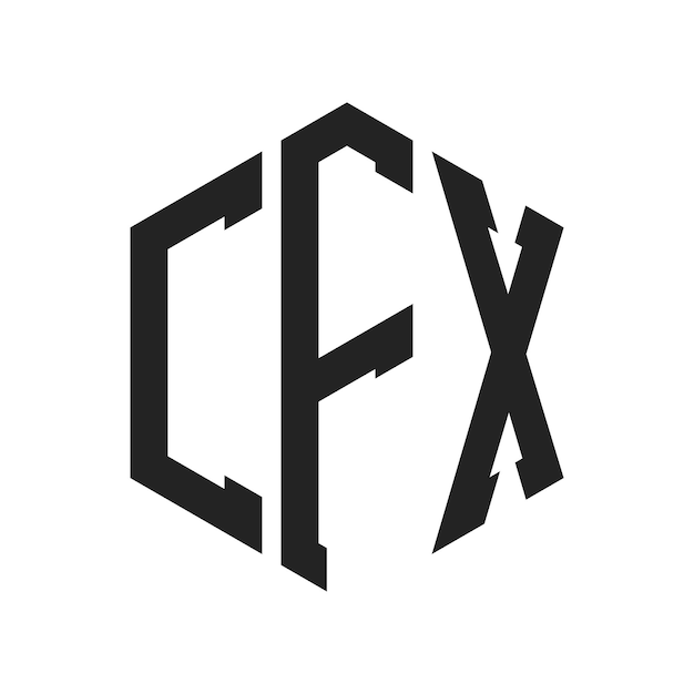 Diseño del logotipo CFX Letra inicial CFX Monograma Logotipo con forma de hexágono