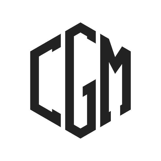 Diseño del logotipo CGM Letra inicial CGM Monograma Logotipo con forma de hexágono