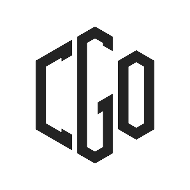 Diseño del logotipo CGO Letra inicial CGO Monograma Logotipo con forma de hexágono