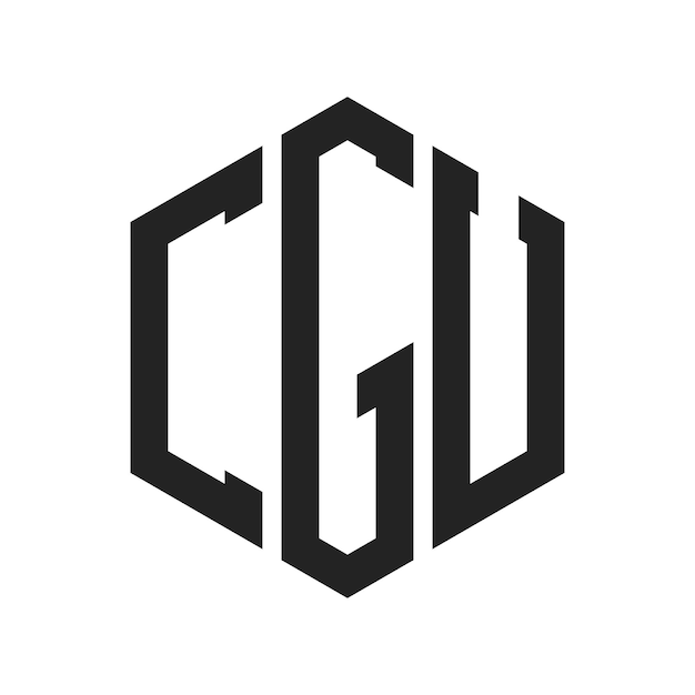 Diseño del logotipo CGU Letra inicial CGU Monograma Logotipo con forma de hexágono