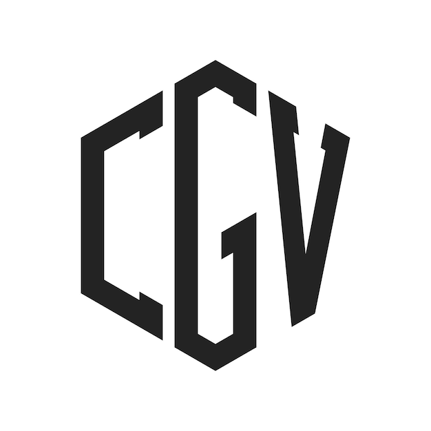 Diseño del logotipo CGV Letra inicial CGV Monograma Logotipo con forma de hexágono