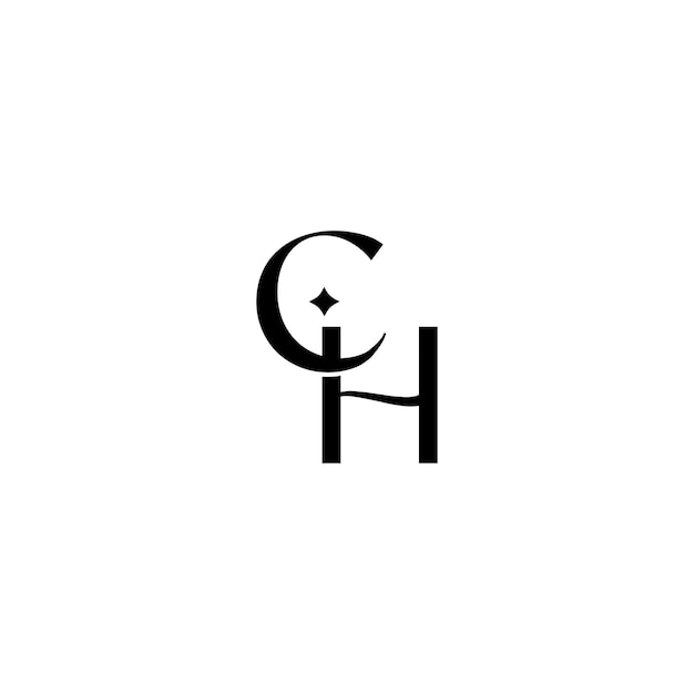 El diseño del logotipo CH monograma letra nombre de texto símbolo monocromático logotipo carácter alfabético logotipo simple