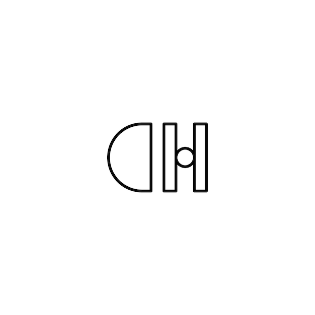 El diseño del logotipo CH monograma letra nombre de texto símbolo monocromático logotipo carácter alfabético logotipo simple