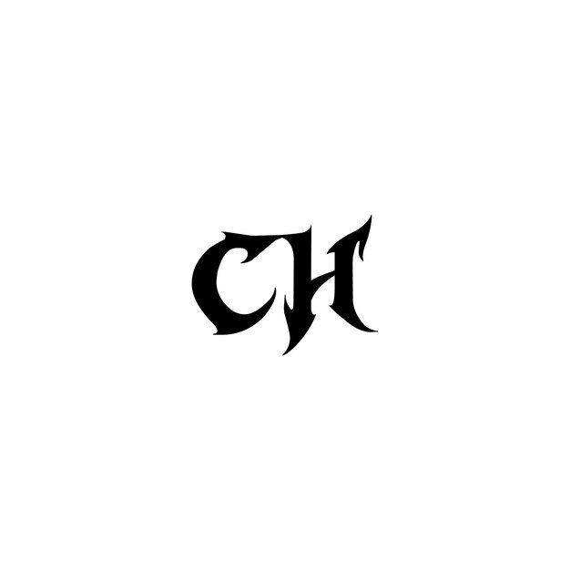 El diseño del logotipo CH monograma letra nombre de texto símbolo monocromático logotipo carácter alfabético logotipo simple