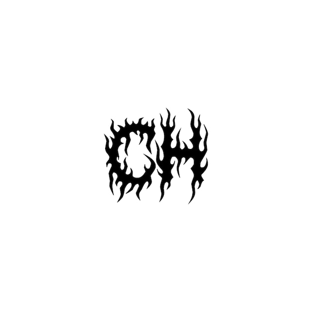 El diseño del logotipo CH monograma letra nombre de texto símbolo monocromático logotipo carácter alfabético logotipo simple