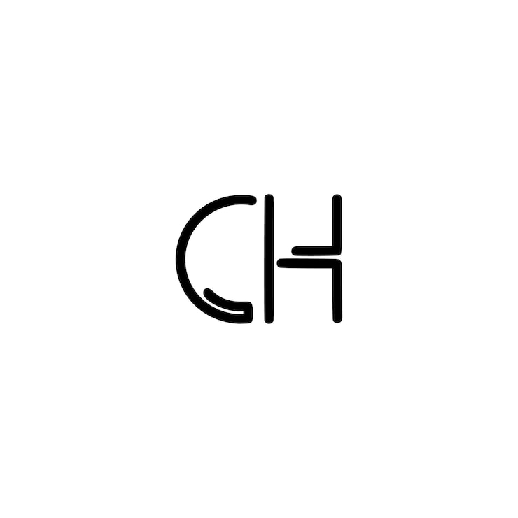 Vector el diseño del logotipo ch monograma letra nombre de texto símbolo monocromático logotipo carácter alfabético logotipo simple