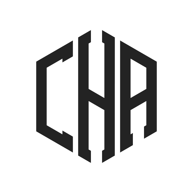 Diseño del logotipo CHA Letra inicial CHA Monograma Logotipo con forma de hexágono