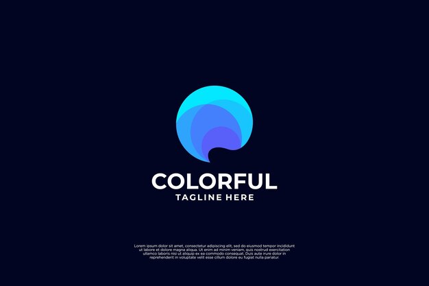 Diseño de logotipo de chat abstracto con color púrpura