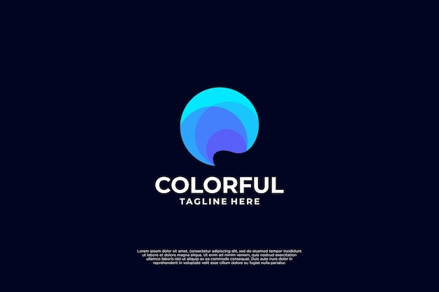 Diseño de logotipo de chat abstracto con color púrpura