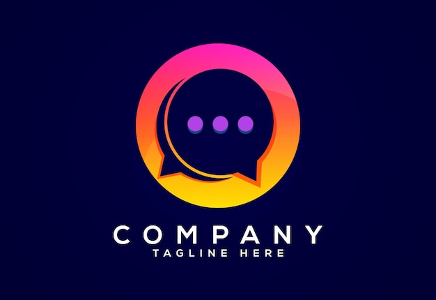 Diseño de logotipo de chat de color degradado moderno Ilustración de vector de icono de voz de redes sociales