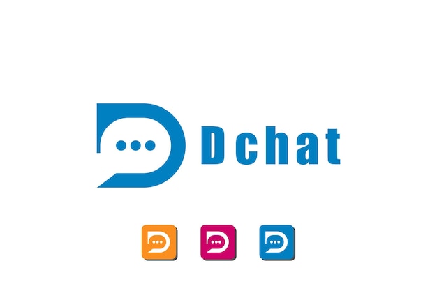 diseño de logotipo de chat con el concepto de la letra d