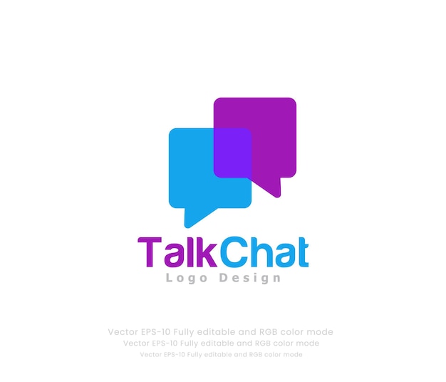 Diseño de logotipo de chat de conversación con una burbuja de voz