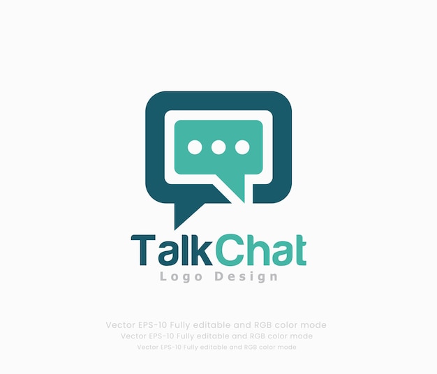 Diseño de logotipo de chat de conversación con una burbuja de voz