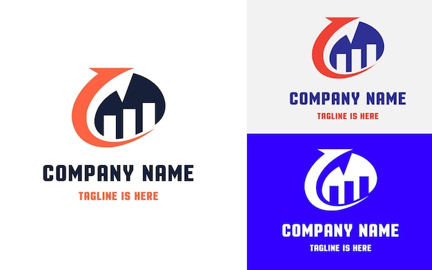 Diseño de logotipo de chat de crecimiento comercial.