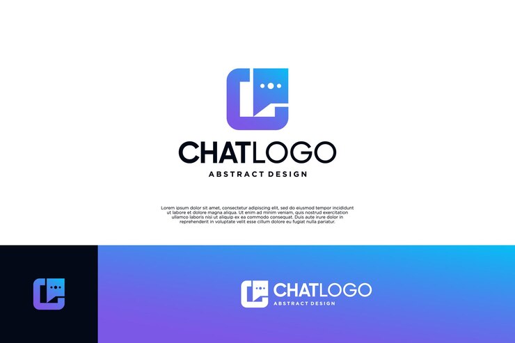 Vector diseño del logotipo del chat cuadrado letra o logotipo con combinación de logotipo de chat