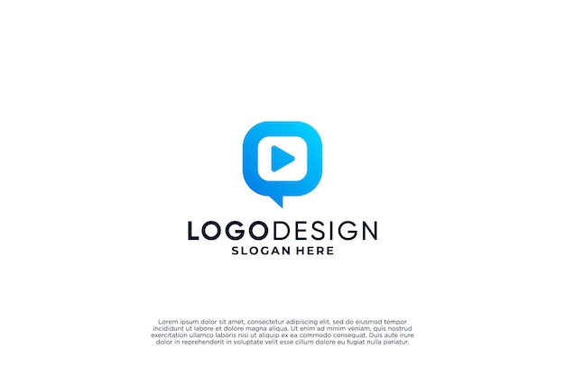 Diseño de logotipo de chat de medios moderno