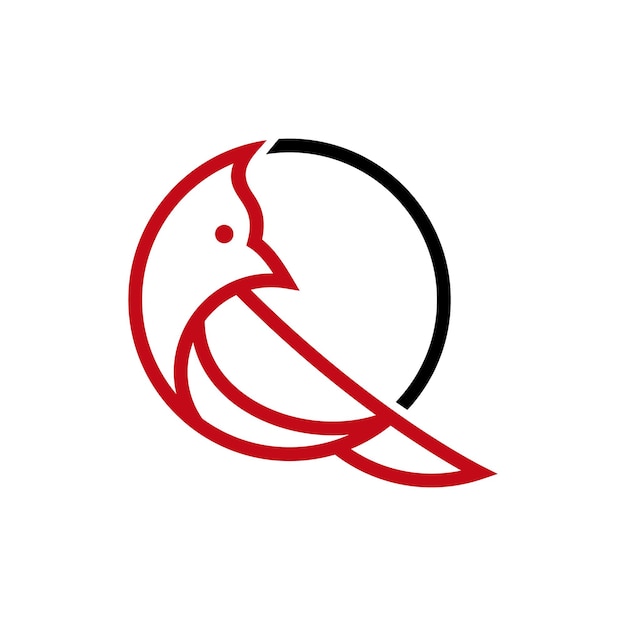 Diseño de logotipo de chat de pájaro cardenal