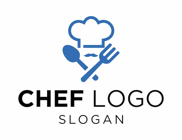 Diseño del logotipo del chef creado utilizando la aplicación Corel Draw 2018 con un fondo blanco