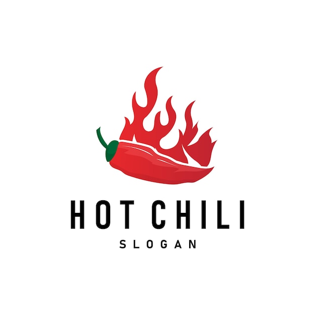 diseño de logotipo de chile plantilla de ilustración de jardín resultados de plantas como ingredientes alimenticios chile caliente