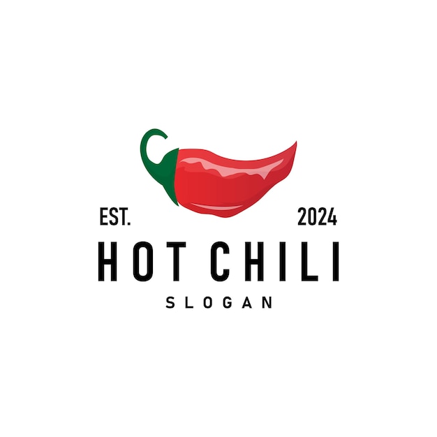 diseño de logotipo de chile plantilla de ilustración de jardín resultados de plantas como ingredientes alimenticios chile caliente