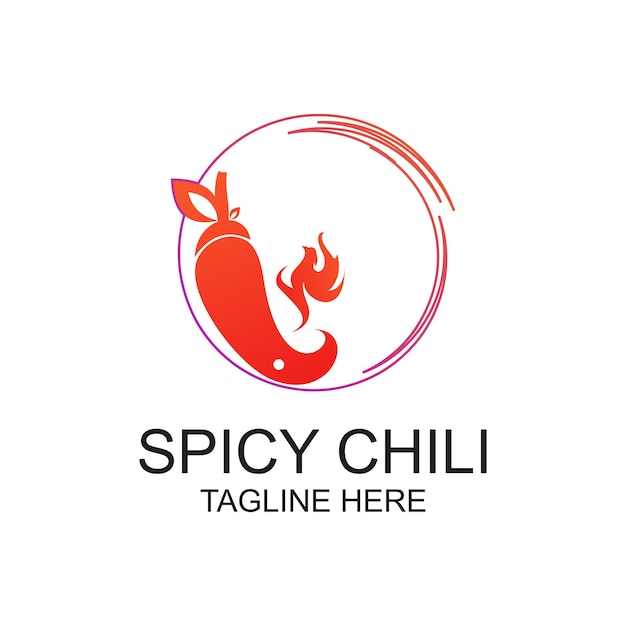 Vector diseño del logotipo de chili concepto simple vector premium