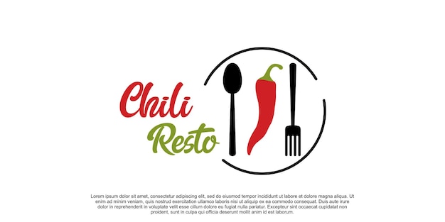 Diseño de logotipo Chili Resto con concepto creativo Premium Vector parte 1