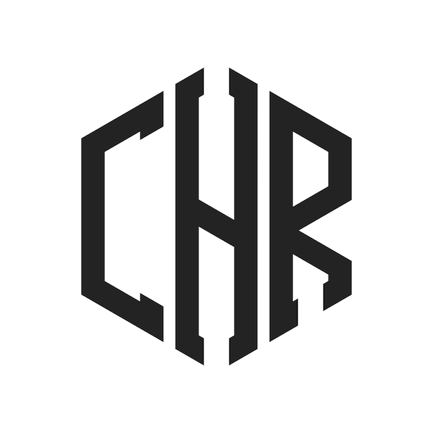Diseño del logotipo de CHR Letra inicial CHR Monograma Logotipo con forma de hexágono