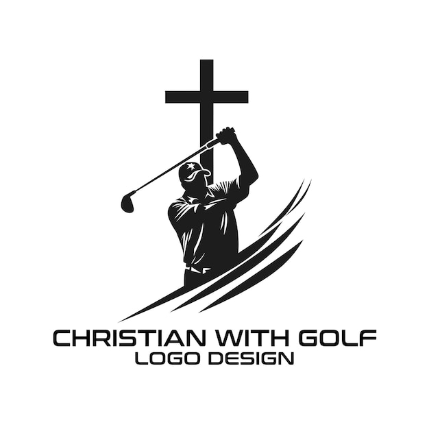 Vector con el diseño del logotipo de christian golf vector