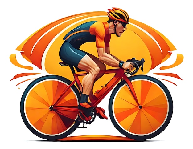 Vector diseño del logotipo del ciclista de carreras