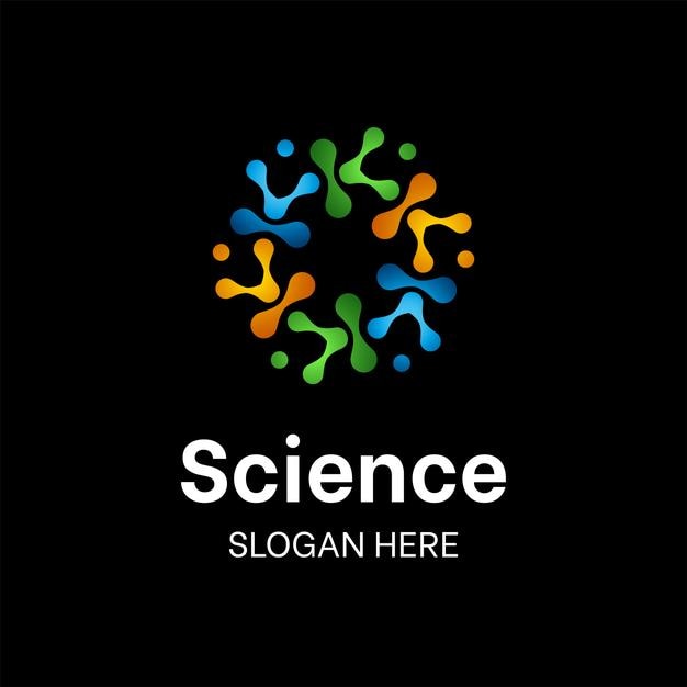 Diseño de logotipo de ciencia circular con concepto de gradiente de color