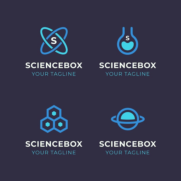 Diseño de logotipo de ciencia de diseño plano