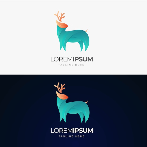 Vector diseño de logotipo de ciervo colorido estilo degradado