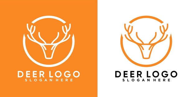 Diseño de logotipo de ciervo con estilo y concepto creativo.