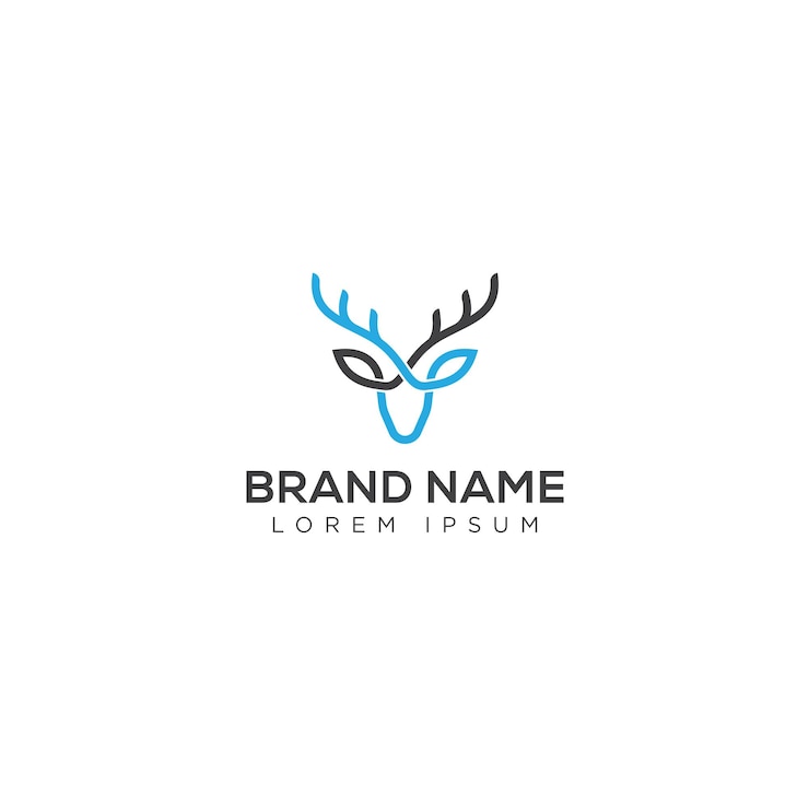 Diseño de logotipo de ciervo minimalista
