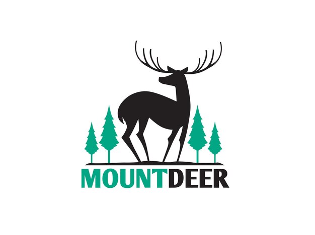 Diseño de logotipo de ciervo de montaña