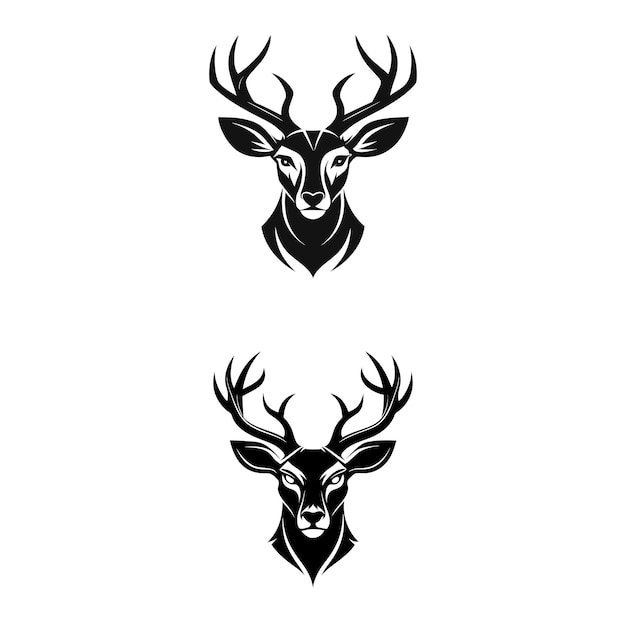 Diseño del logotipo del ciervo Vector de silueta del ciervo