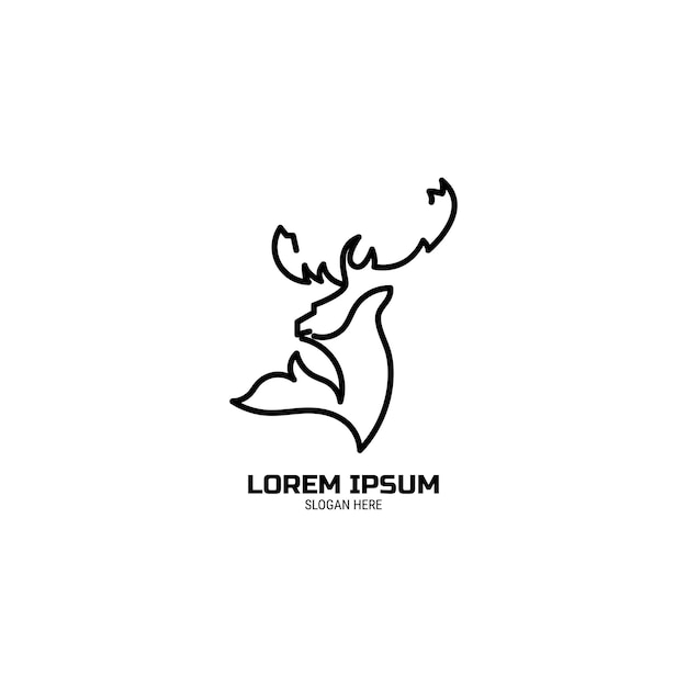 Diseño de logotipo de ciervo
