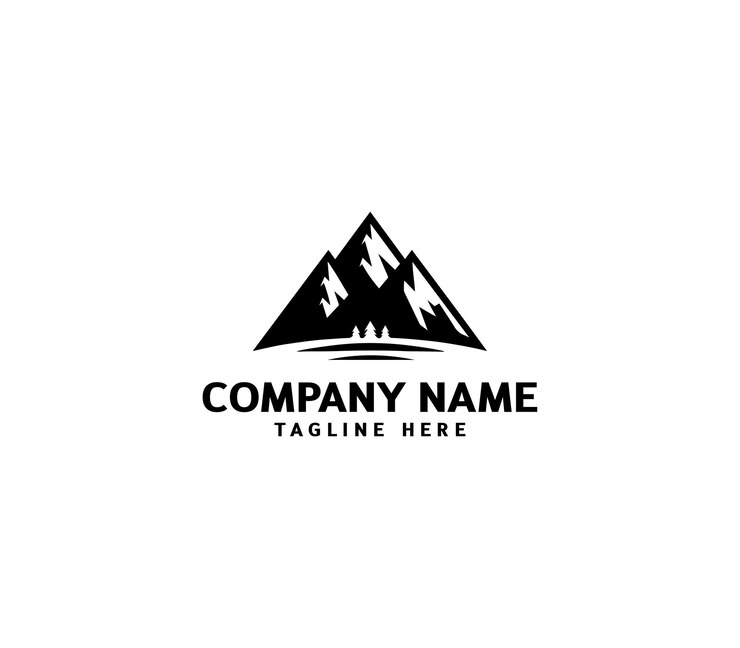 Diseño del logotipo de las cimas de las montañas vectorial Logotipo de la aventura Moderno modelo de logotipo de la montaña