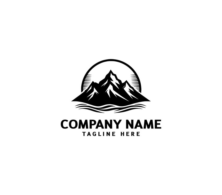 Diseño del logotipo de las cimas de las montañas vectorial Logotipo de la aventura Moderno modelo de logotipo de la montaña