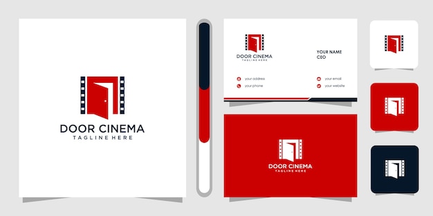 Diseño de logotipo de cine y tarjeta de visita.