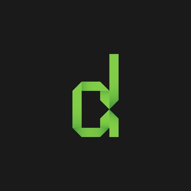 Diseño de logotipo de cinta forma letra d en estilo moderno