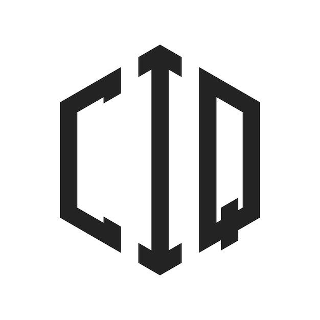 Diseño del logotipo de CIQ Letra inicial Monograma de CIQ Logotipo con forma de hexágono