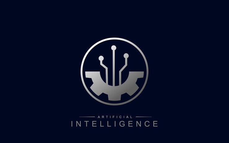 Vector diseño de logotipo de circuitos de ingeniería de datos con gráfico de engranajes