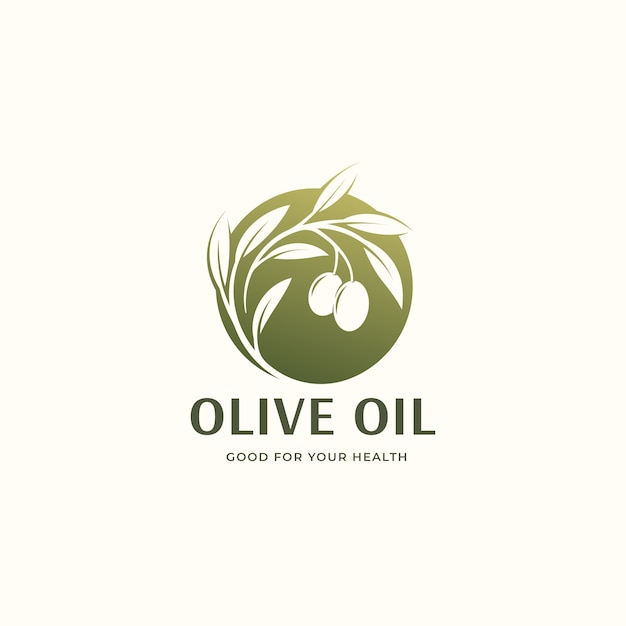 Diseño de logotipo de círculo de aceite de oliva verde