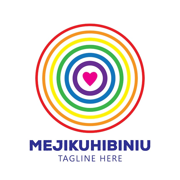 Vector diseño del logotipo del círculo del arco iris del amor