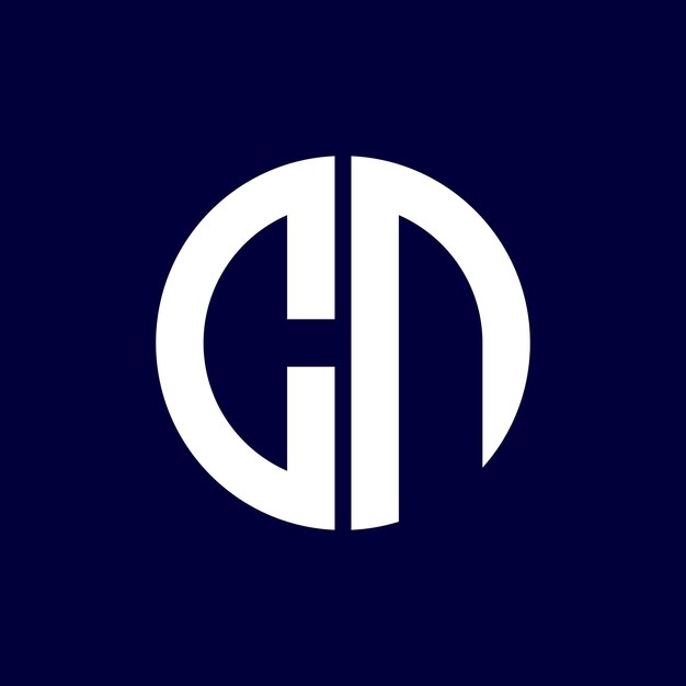 diseño del logotipo del círculo cn moderno
