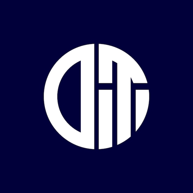 Diseño del logotipo del círculo dt moderno